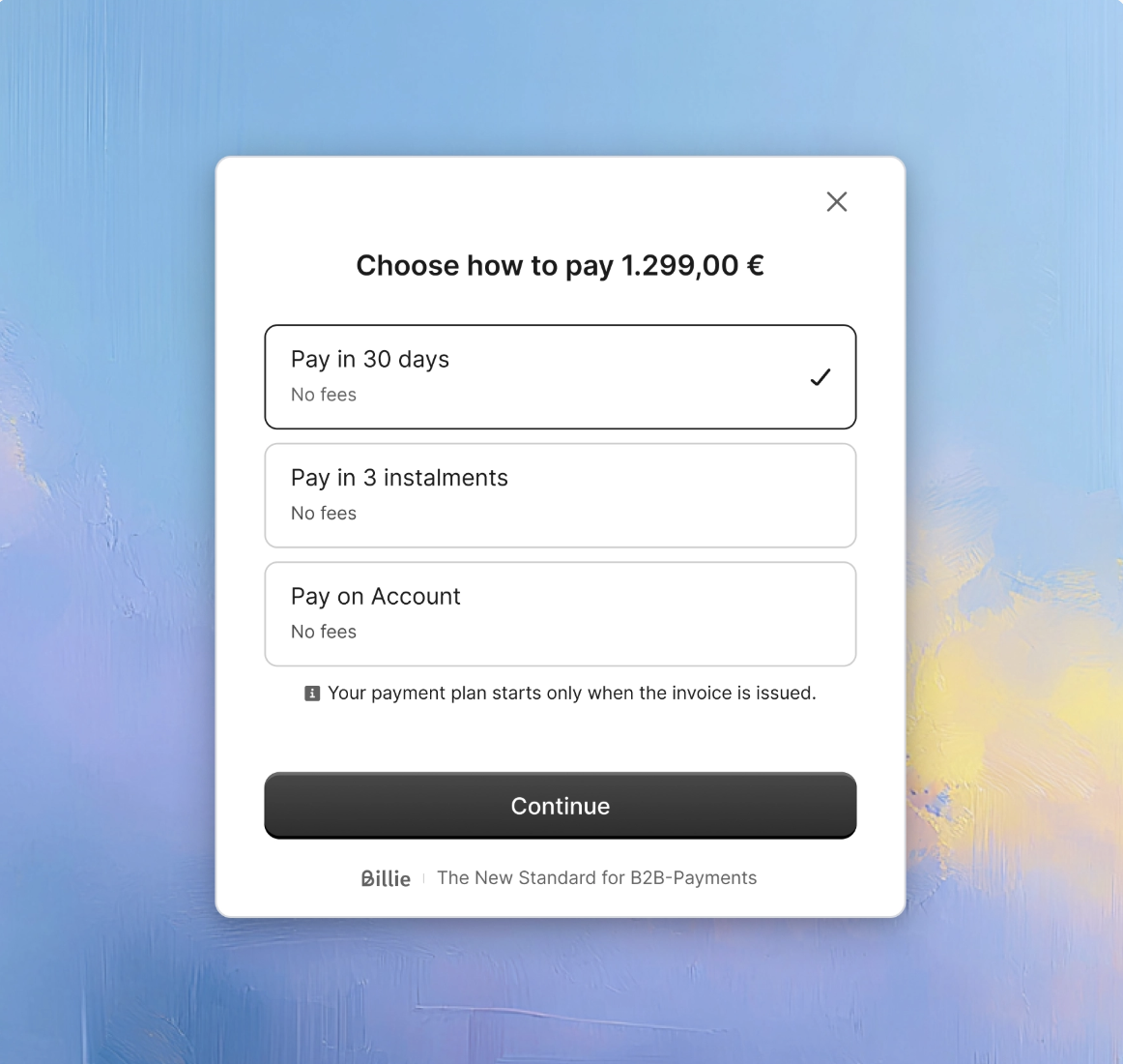 Payment Options Preview